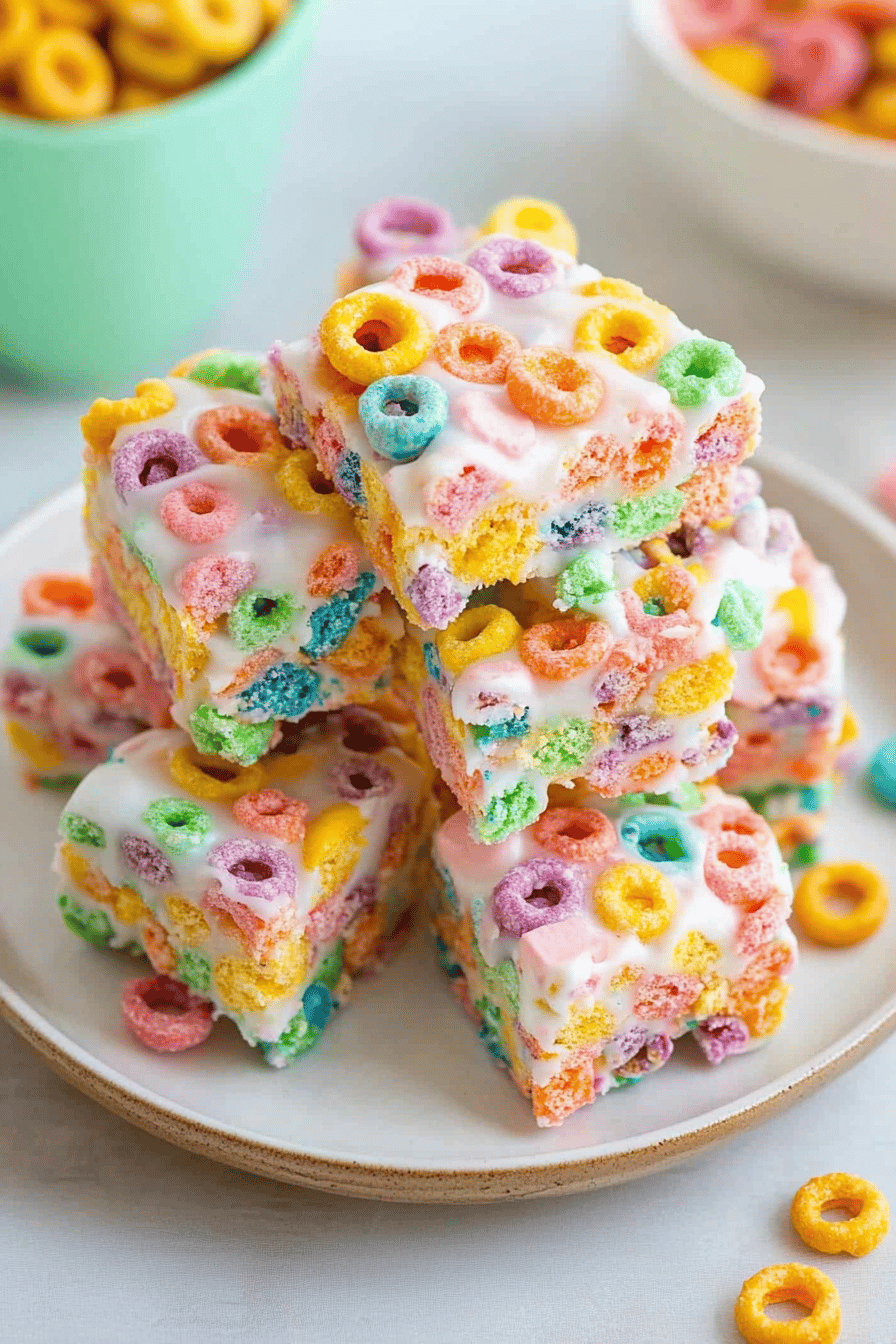 Froot Loop Treats Recipe Final Dish Presentation