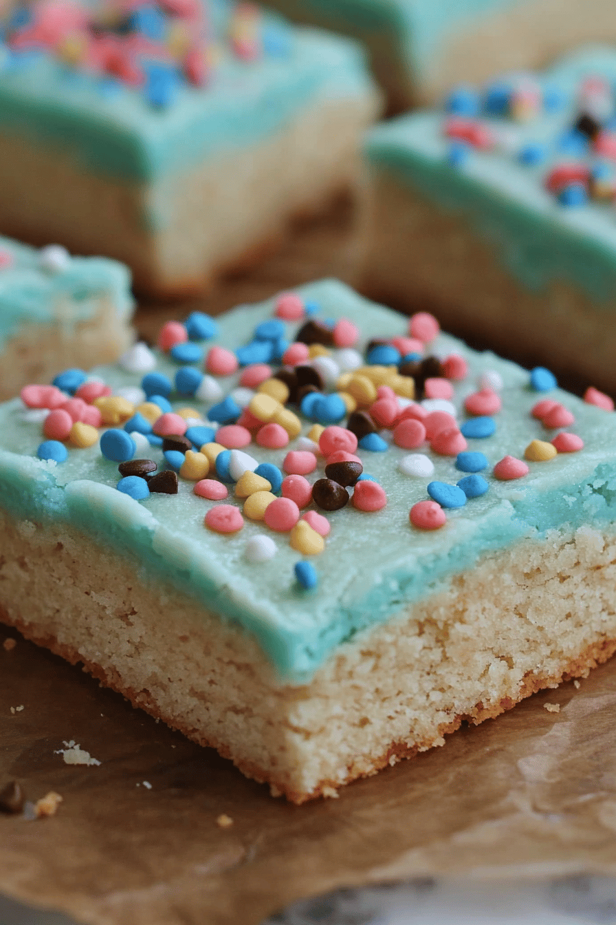 Frosted Sugar Cookie Bars Final Dish Presentation