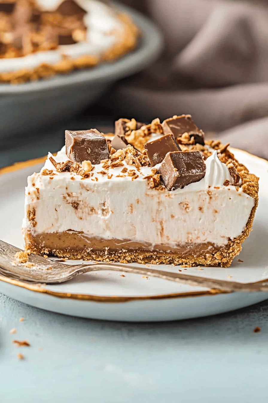 Frozen Snickers Pie Final Dish Presentation