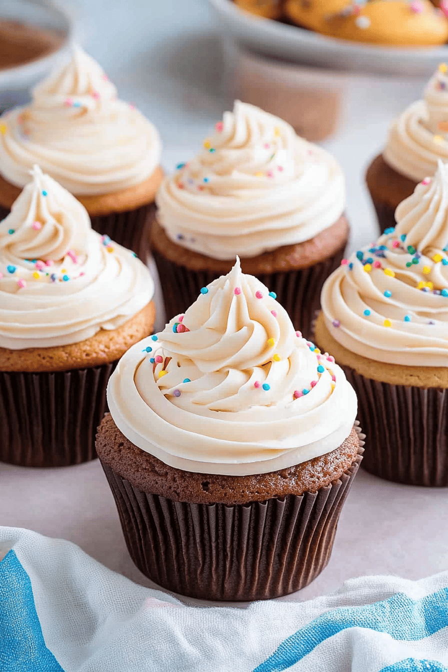 Funfetti Cupcakes Chocolate Frosting Final Dish Presentation