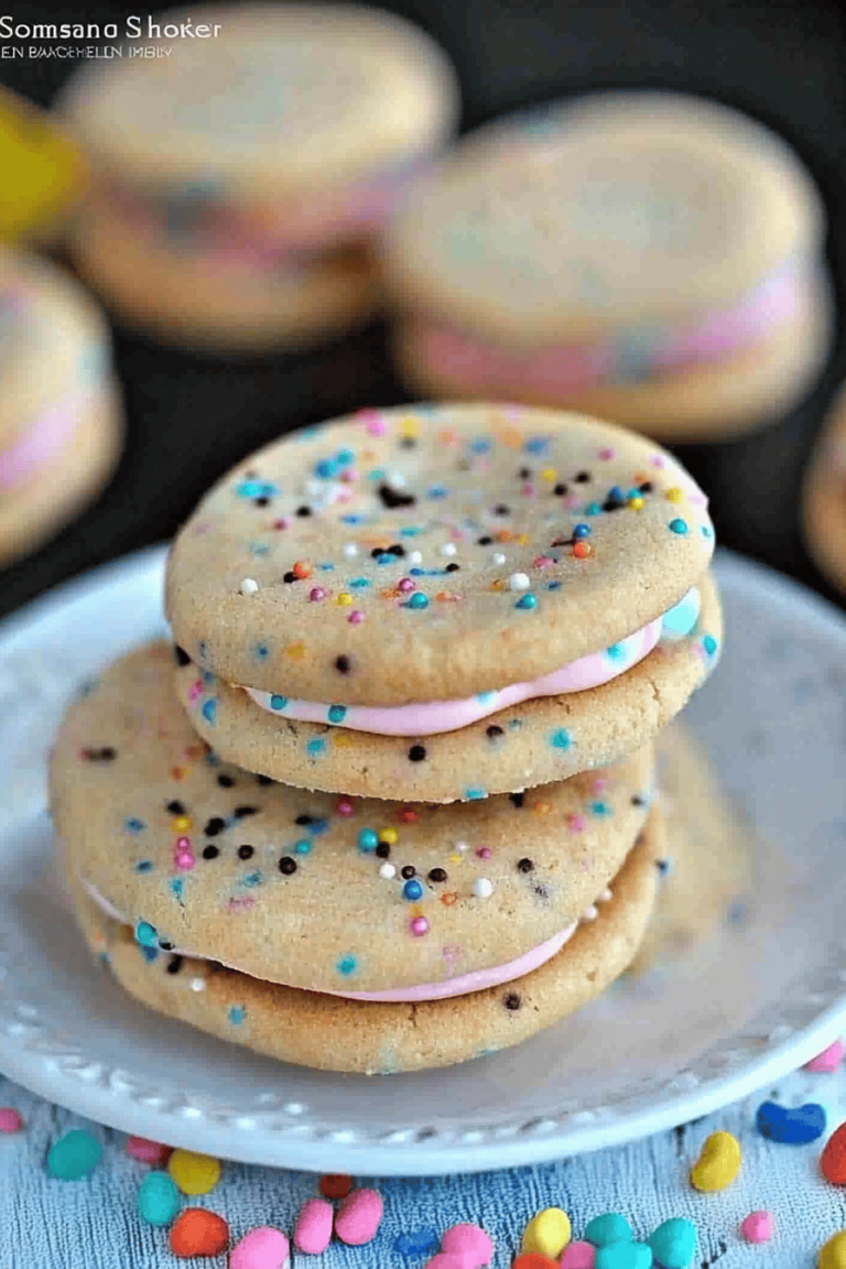 Funfetti Shortbread Cookie Sandwiches