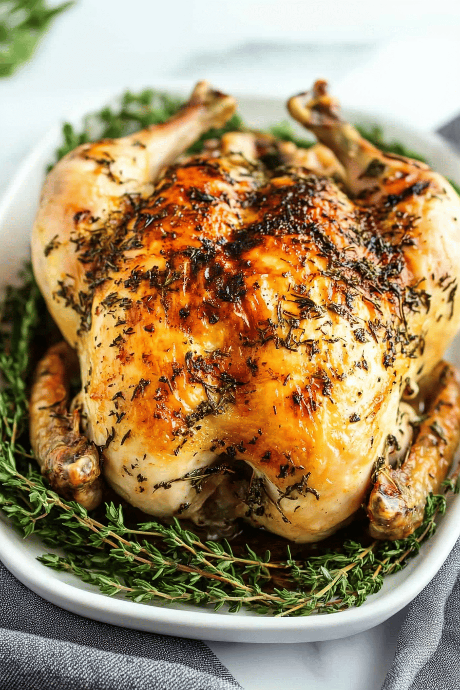 Garlic Herb Roasted Chicken Final Dish Presentation
