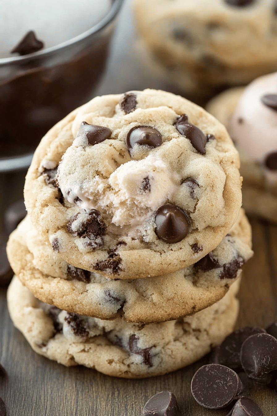 Ice Cream Chocolate Chip Cookies Final Dish Presentation