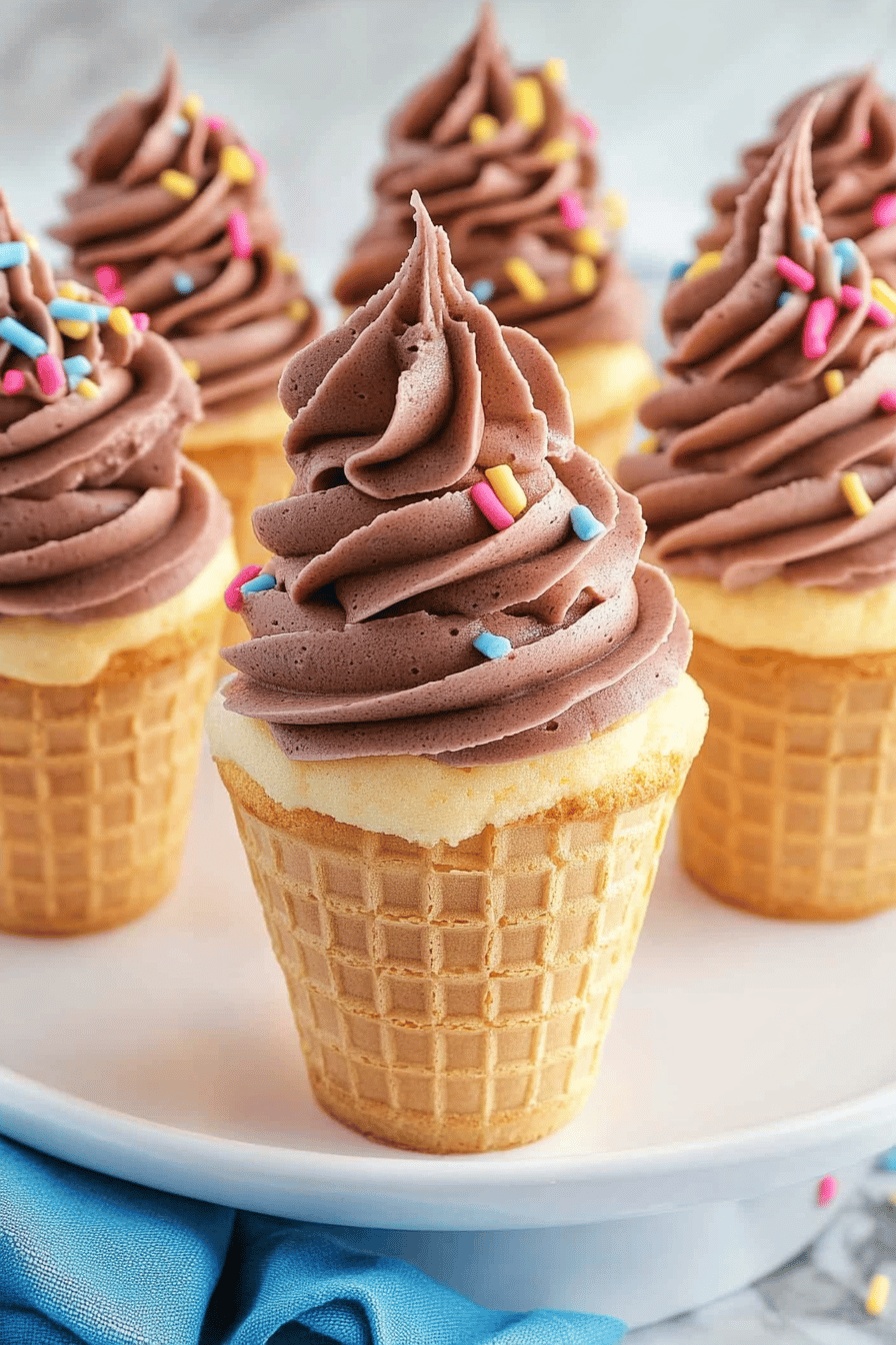 Ice Cream Cone Cupcakes Final Dish Presentation