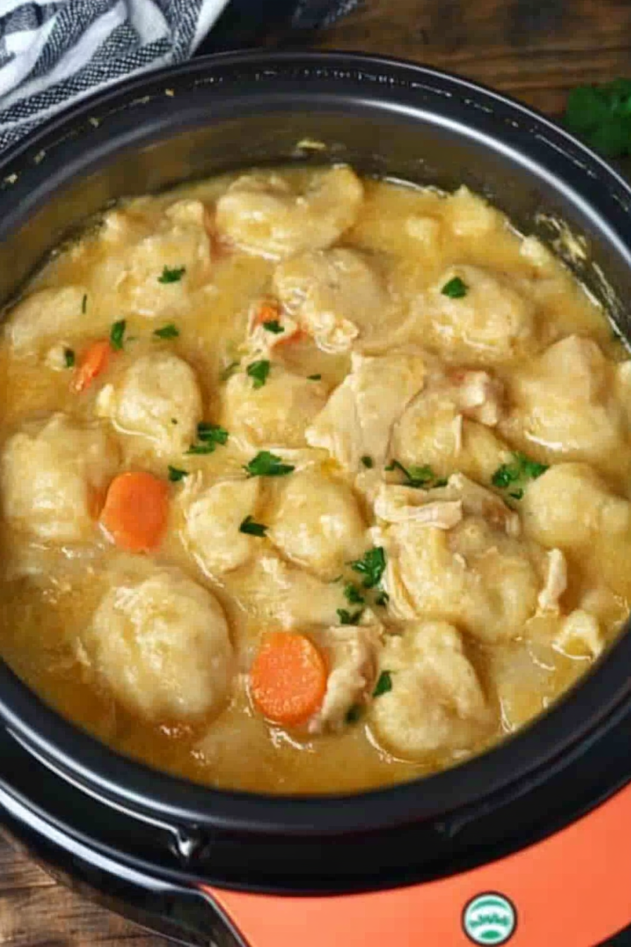 Instant Pot Chicken Dumplings Final Dish Presentation