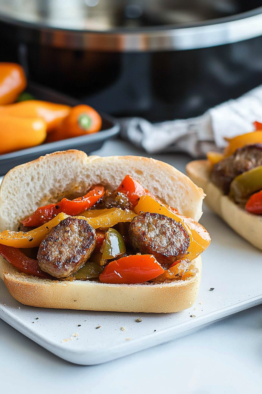 Instant Pot Sausage and Peppers Final Dish Presentation