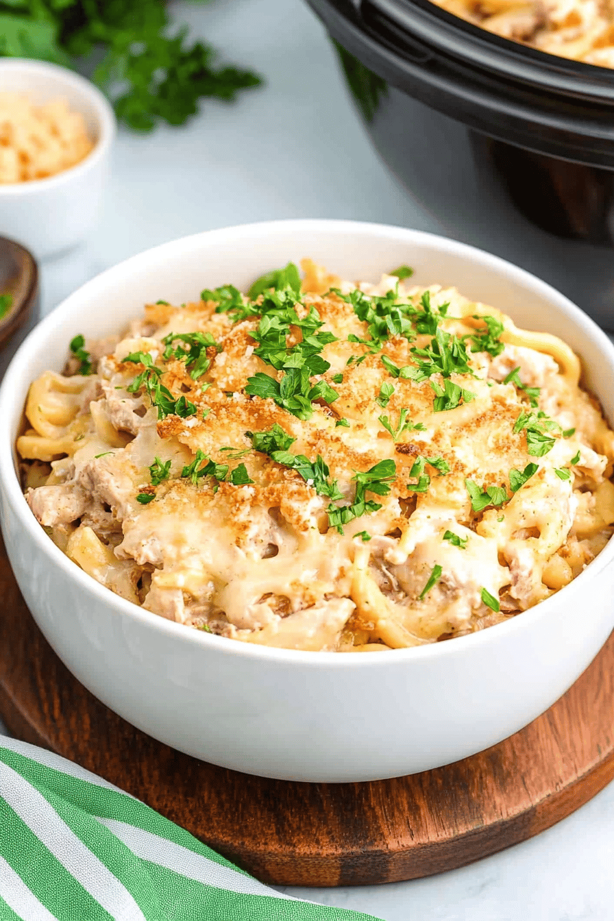 Instant Pot Tuna Casserole Final Dish Presentation