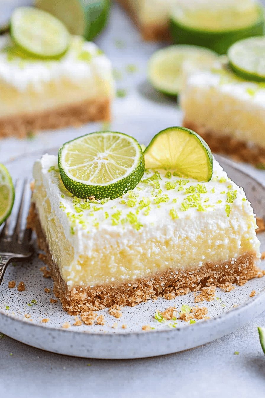 Key Lime Pie Bars Final Dish Presentation