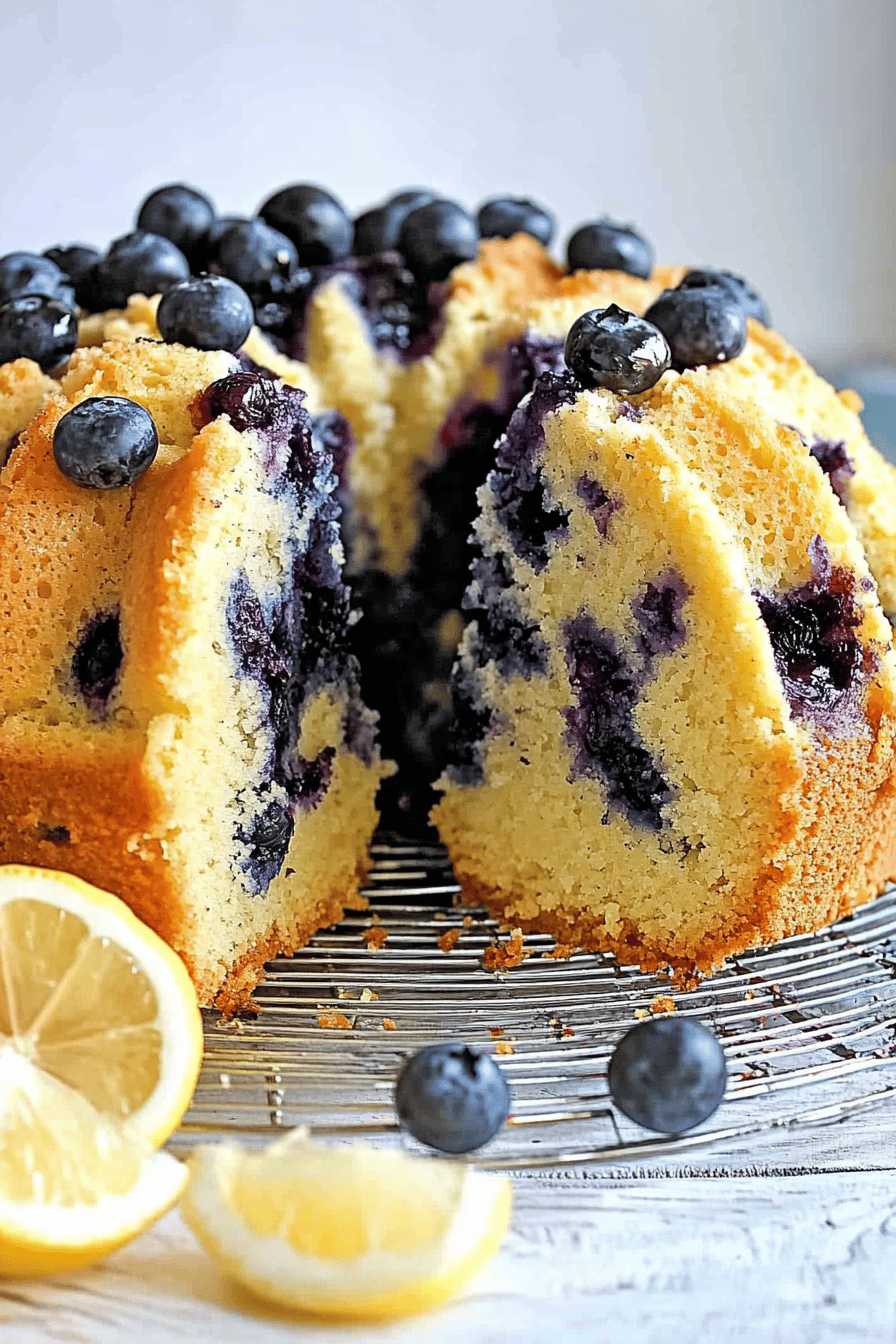 Lemon Blueberry Bundt Cake Final Dish Presentation