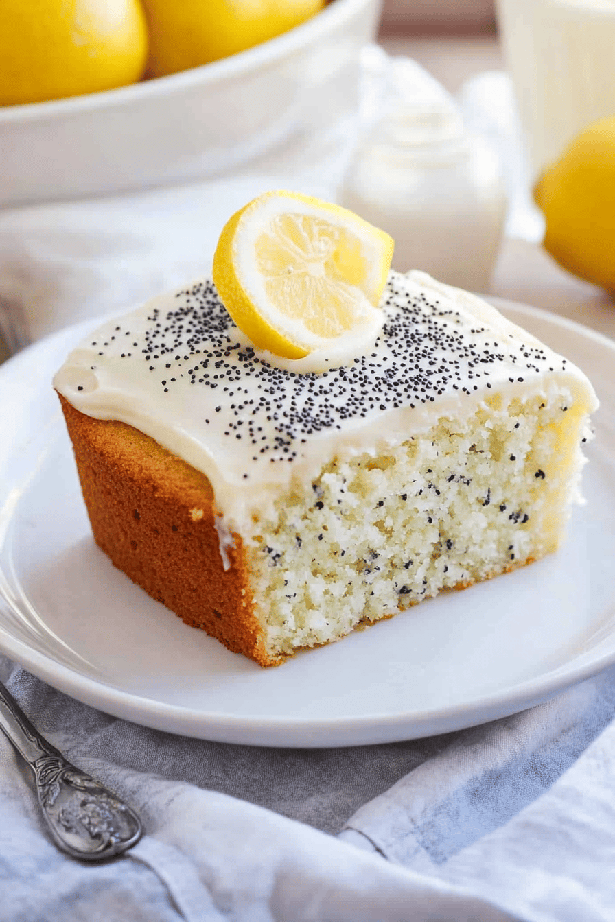 Lemon Poppy Seed Cake Final Dish Presentation