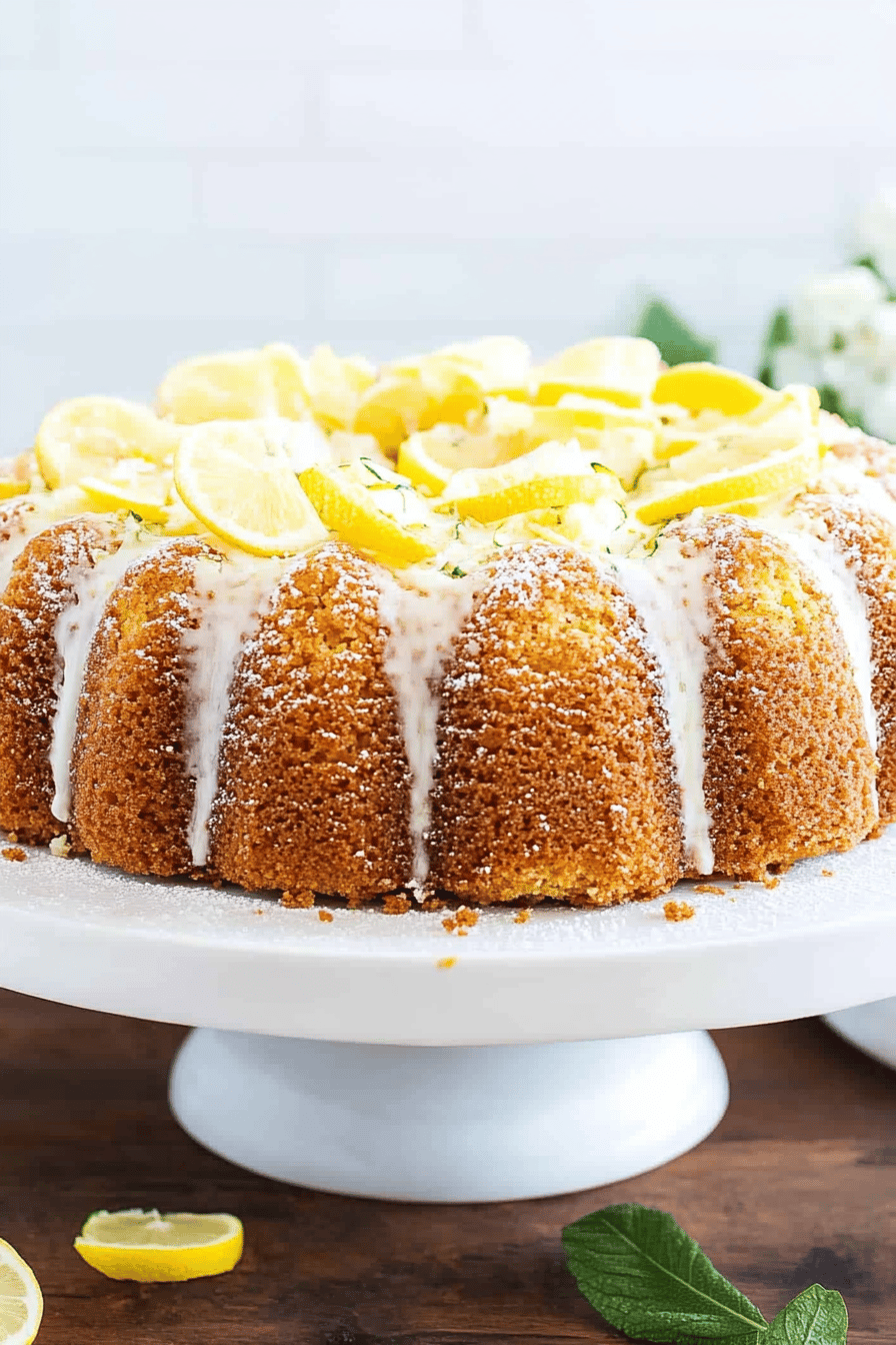 Lemon Zucchini Cake Final Dish Presentation