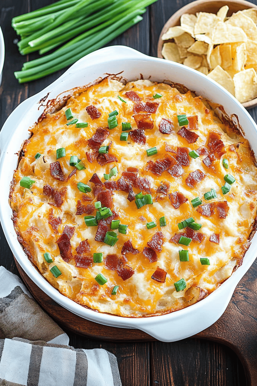 Loaded Baked Potato Dip Final Dish Presentation