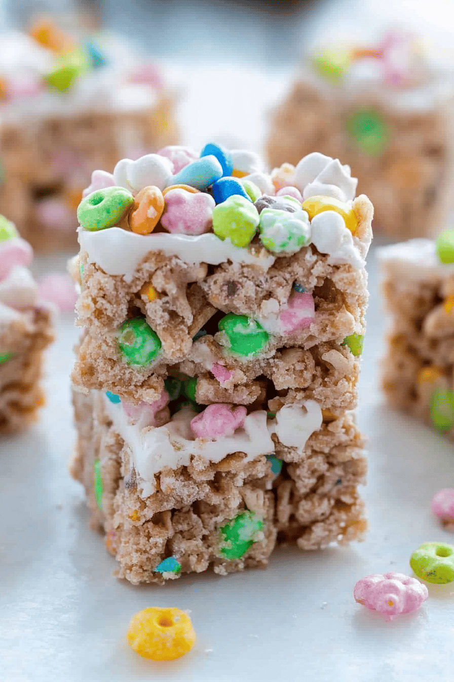 Lucky Charms Treats Final Dish Presentation