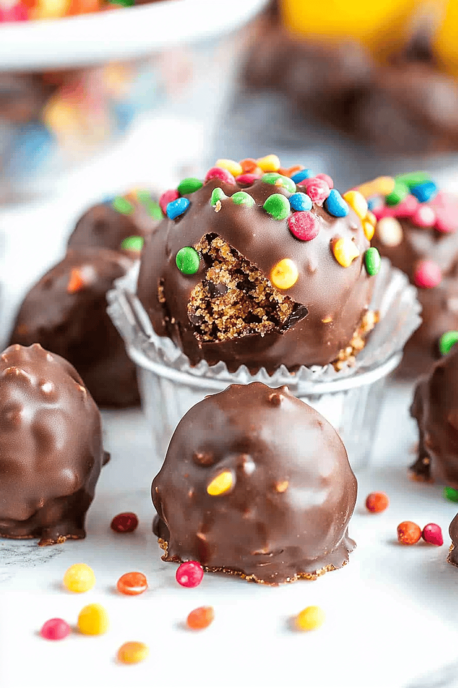Monster Cookie Dough Truffles Final Dish Presentation