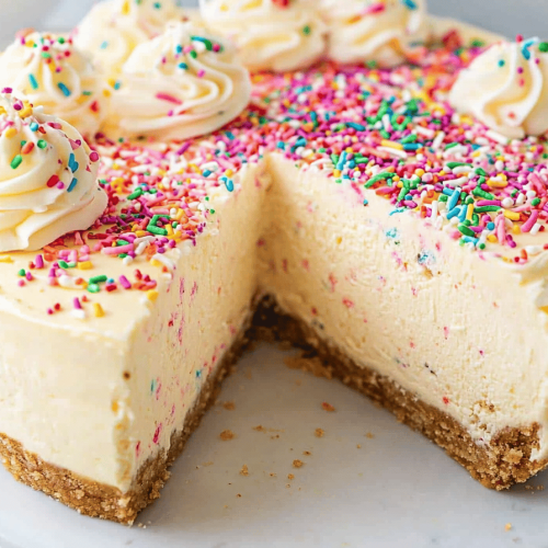 No-Bake Funfetti Cheesecake