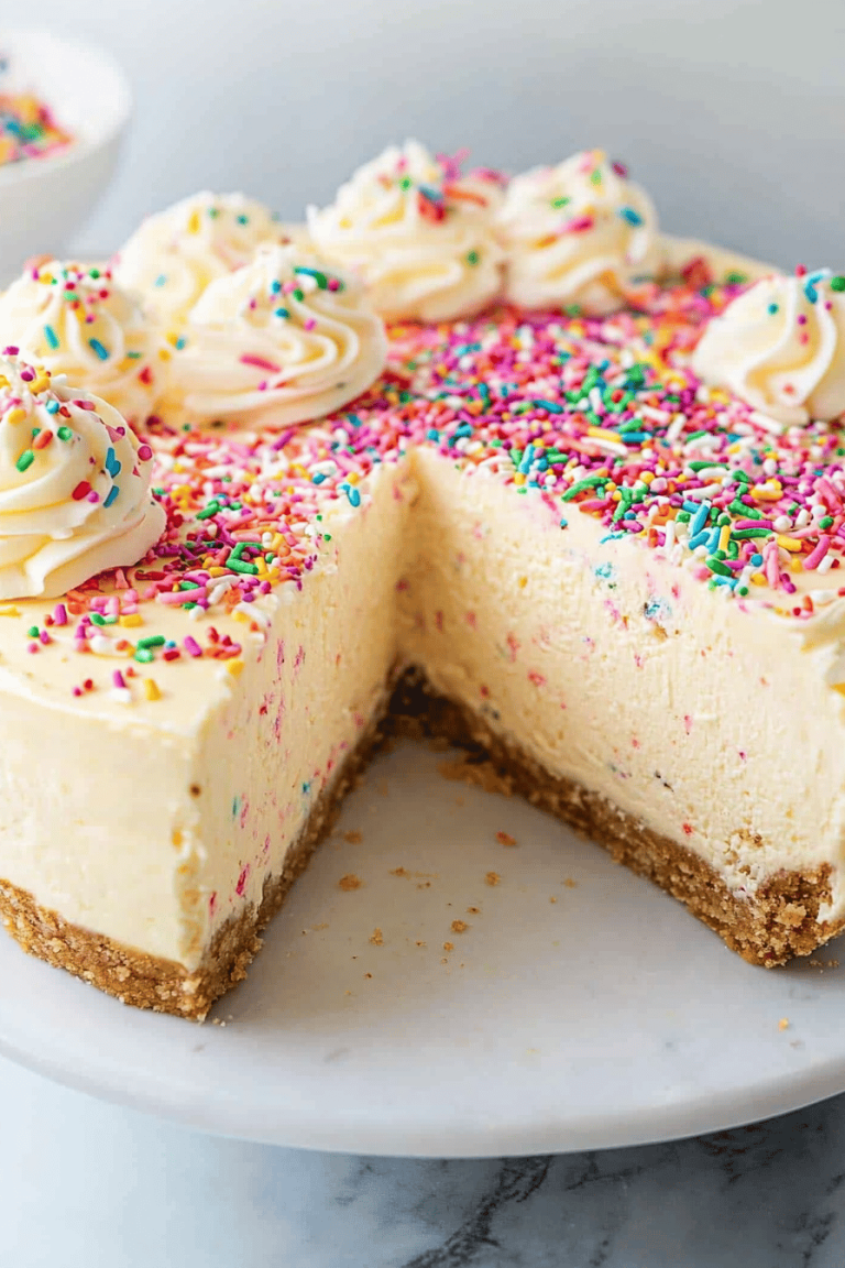 No-Bake Funfetti Cheesecake