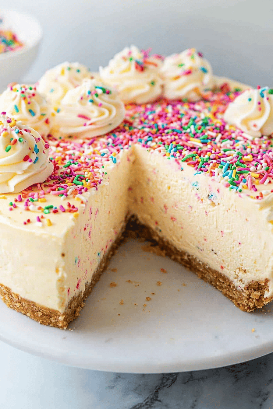 No-Bake Funfetti Cheesecake ingredients