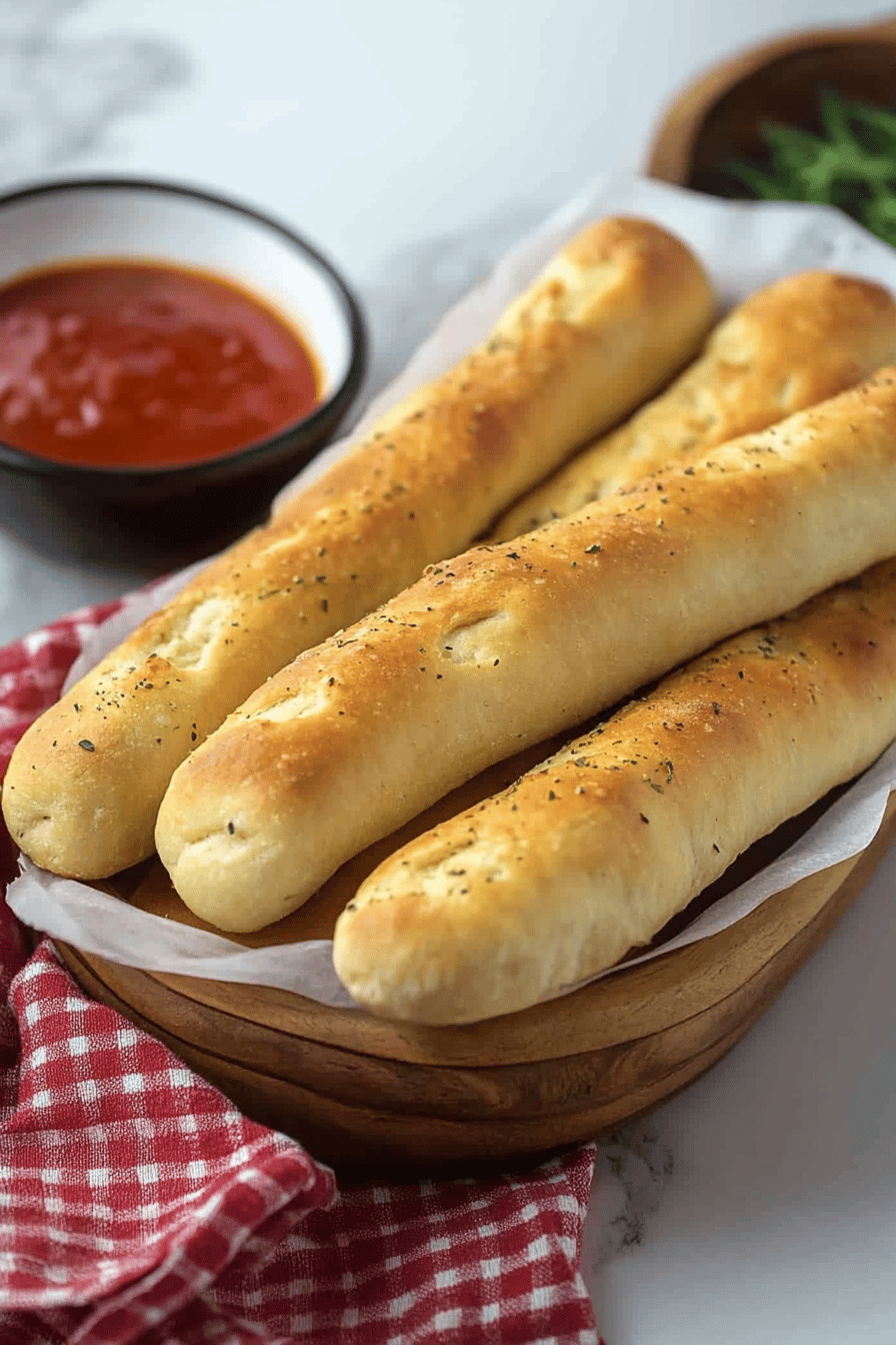 Olive Garden Garlic Breadsticks Final Dish Presentation