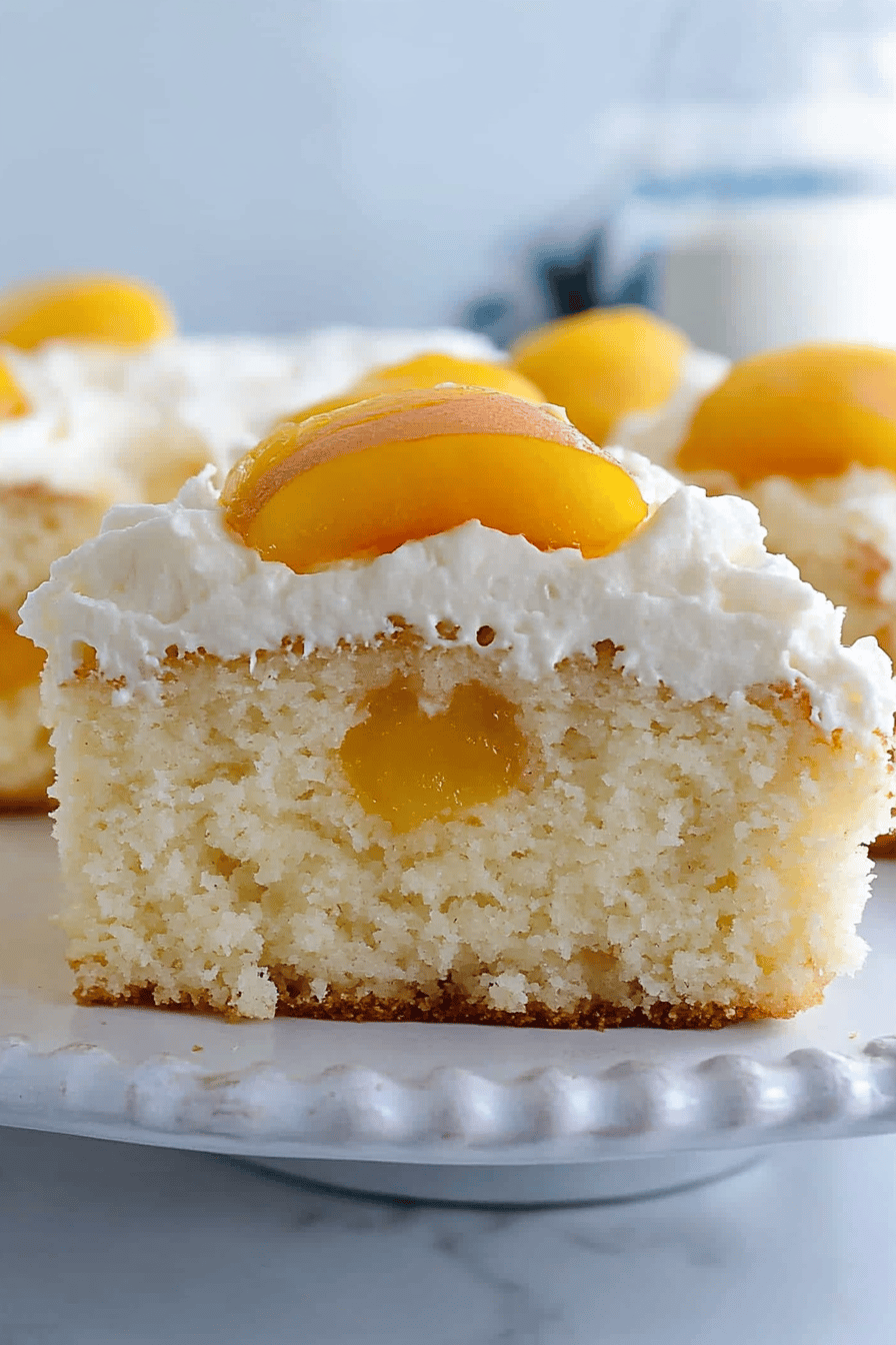 Peach Sheet Cake Final Dish Presentation