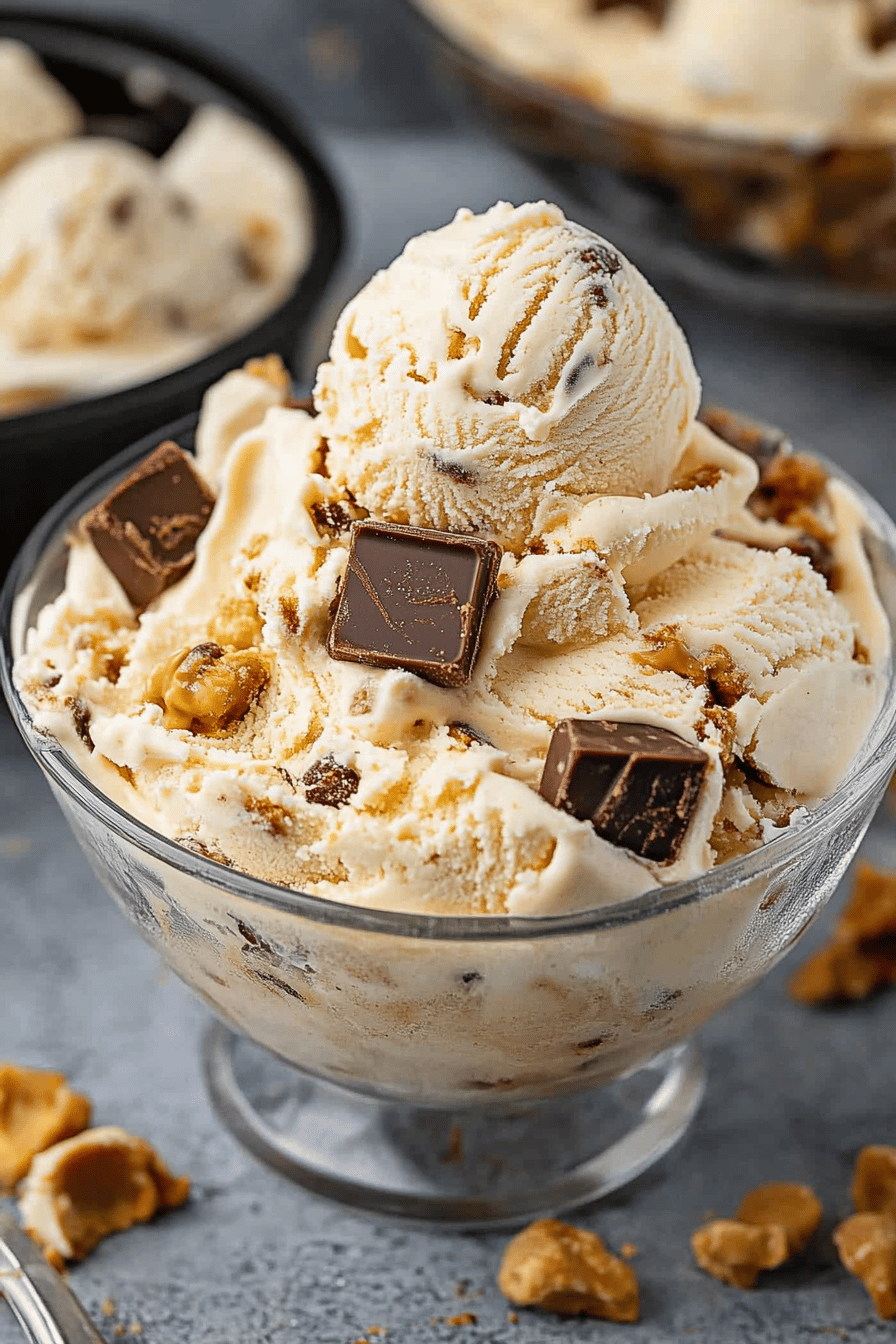 Peanut Butter Cheesecake Ice Cream Final Dish Presentation