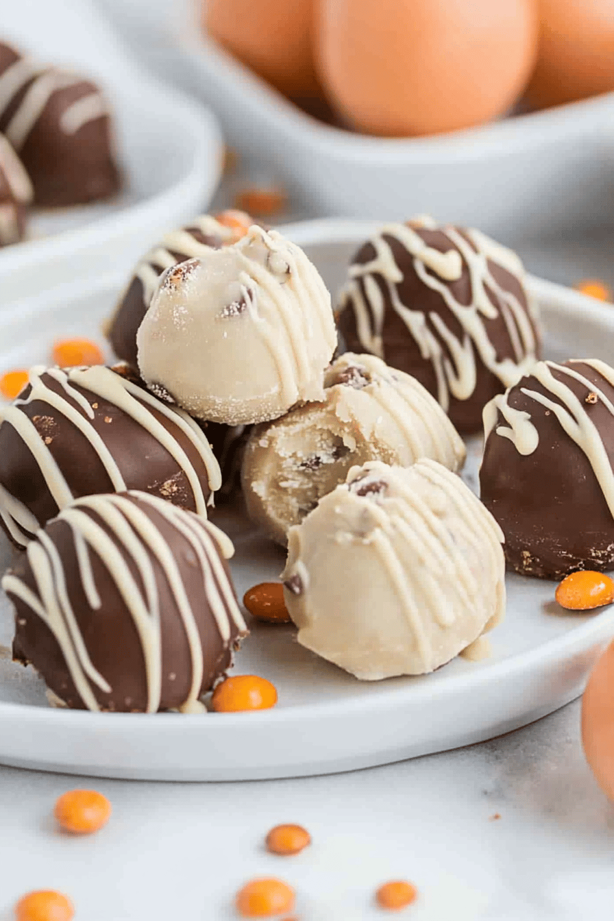 Peanut Butter Cookie Dough Truffles Final Dish Presentation