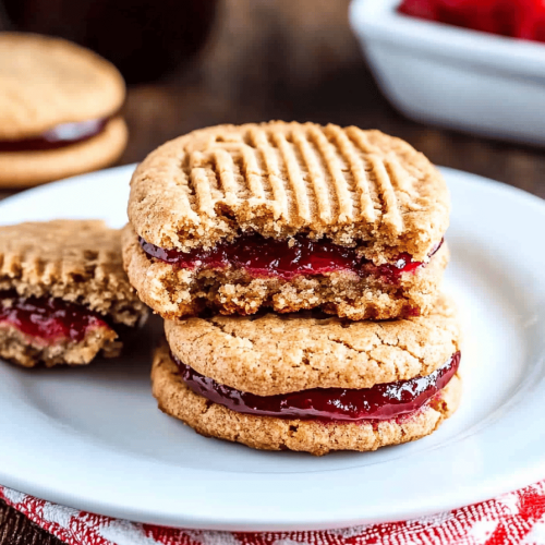 Peanut Butter Jelly Sandwich Cookies