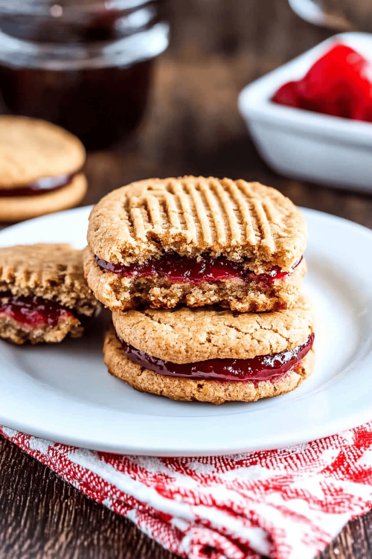 Peanut Butter Jelly Sandwich Cookies