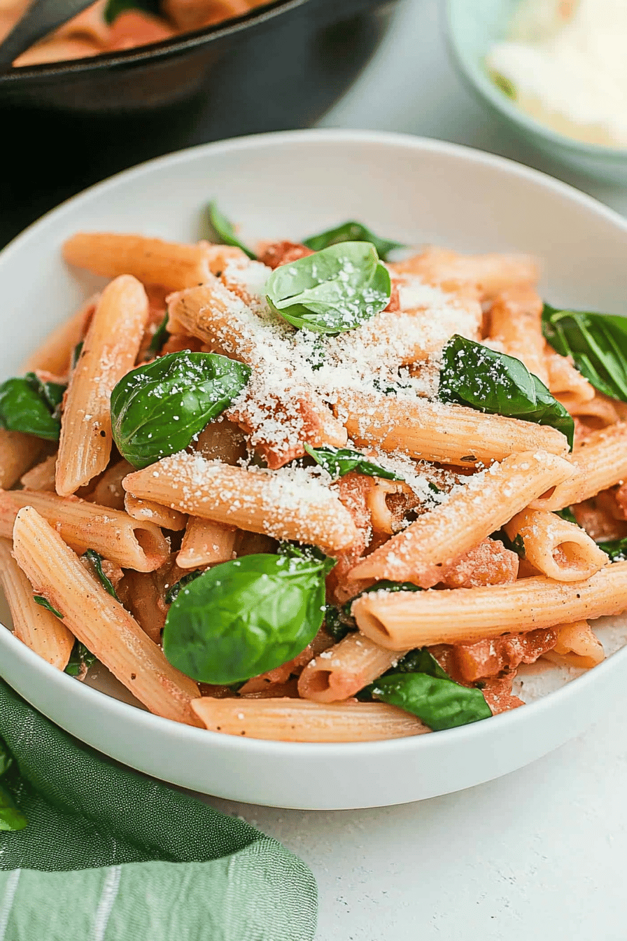 Penne Rosa Recipe Final Dish Presentation