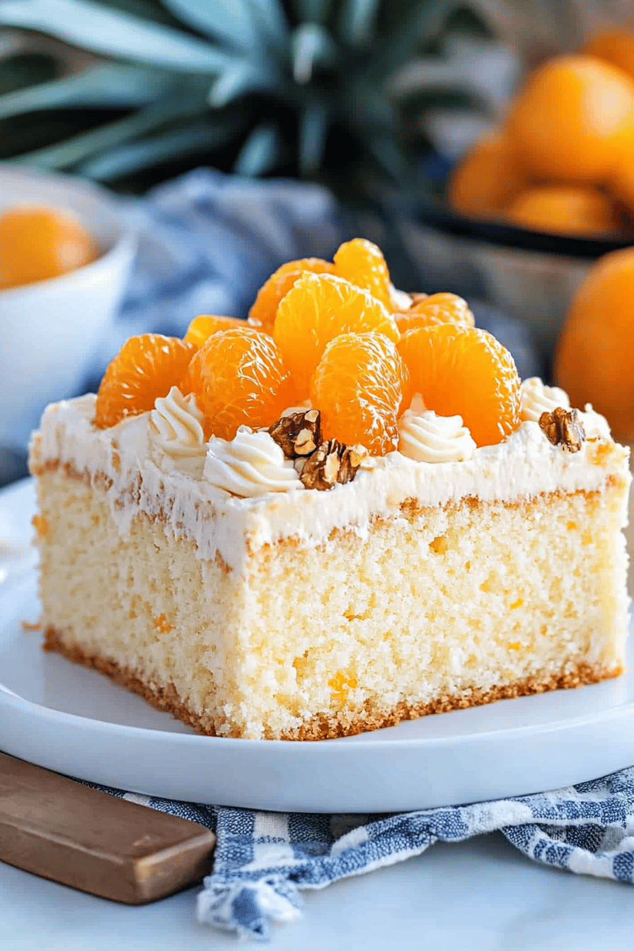 Pineapple Orange Cake Final Dish Presentation