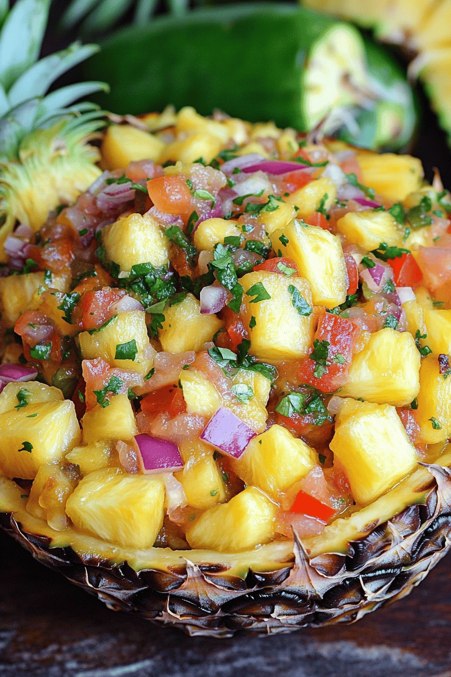 Pineapple Salsa Recipe Final Dish Presentation