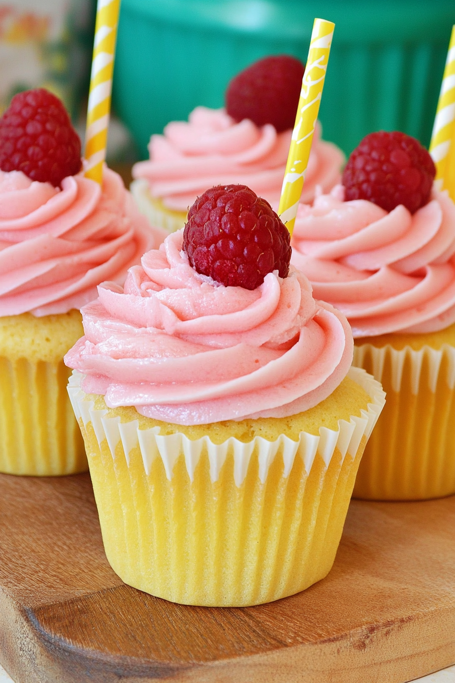 Raspberry Lemonade Cupcakes Final Dish Presentation