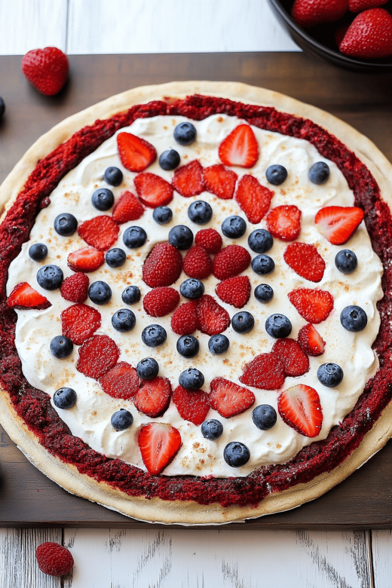 Red Velvet Fruit Pizza