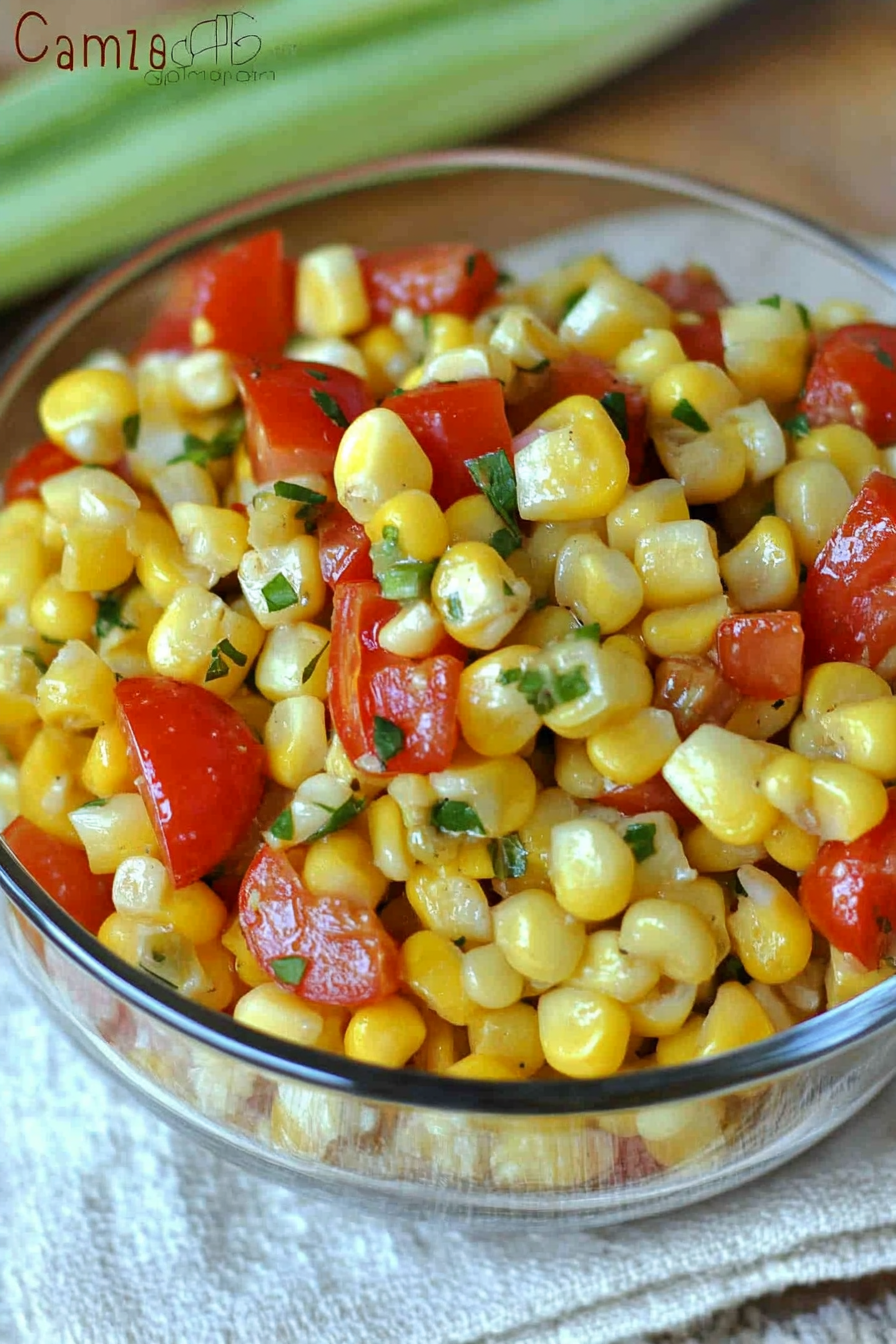Roasted Corn Salad Final Dish Presentation
