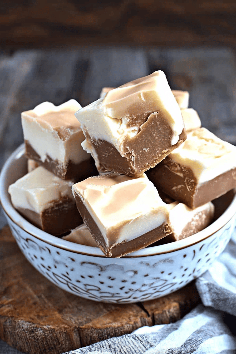 Root Beer Float Fudge Final Dish Presentation