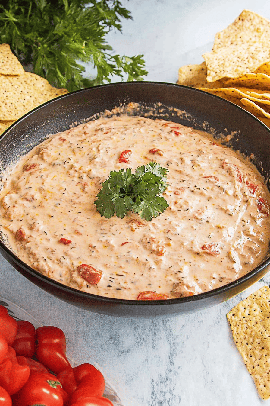 Rotel Dip Recipe Final Dish Presentation