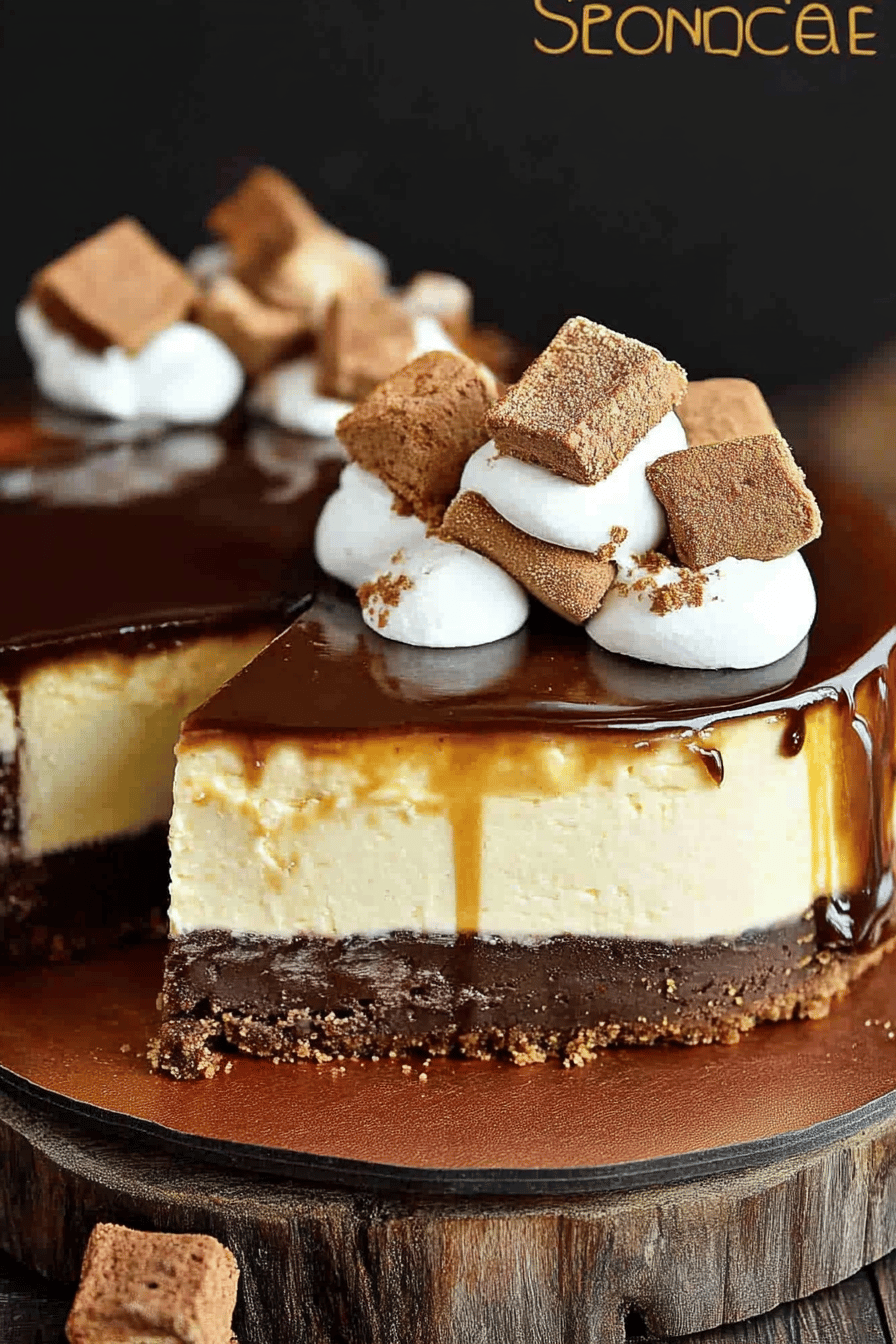 S'mores Cheesecake Recipe Final Dish Presentation