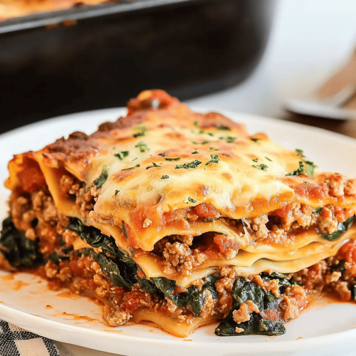 Spinach Meat Lasagna