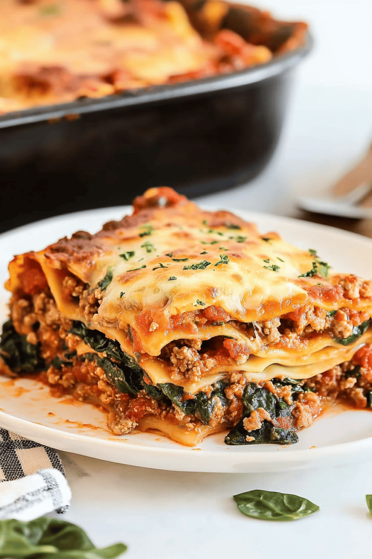 Spinach Meat Lasagna