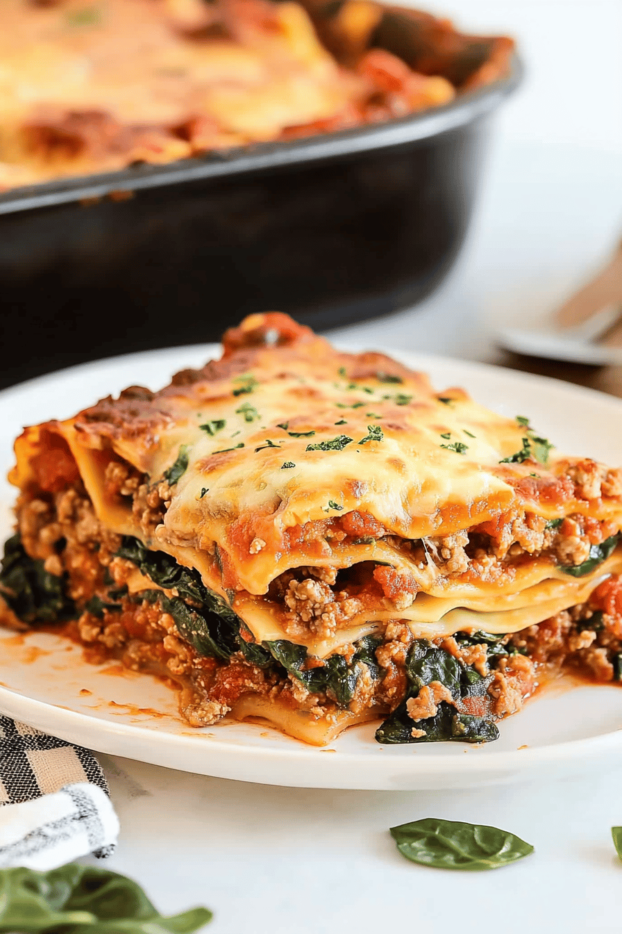Spinach Meat Lasagna ingredients