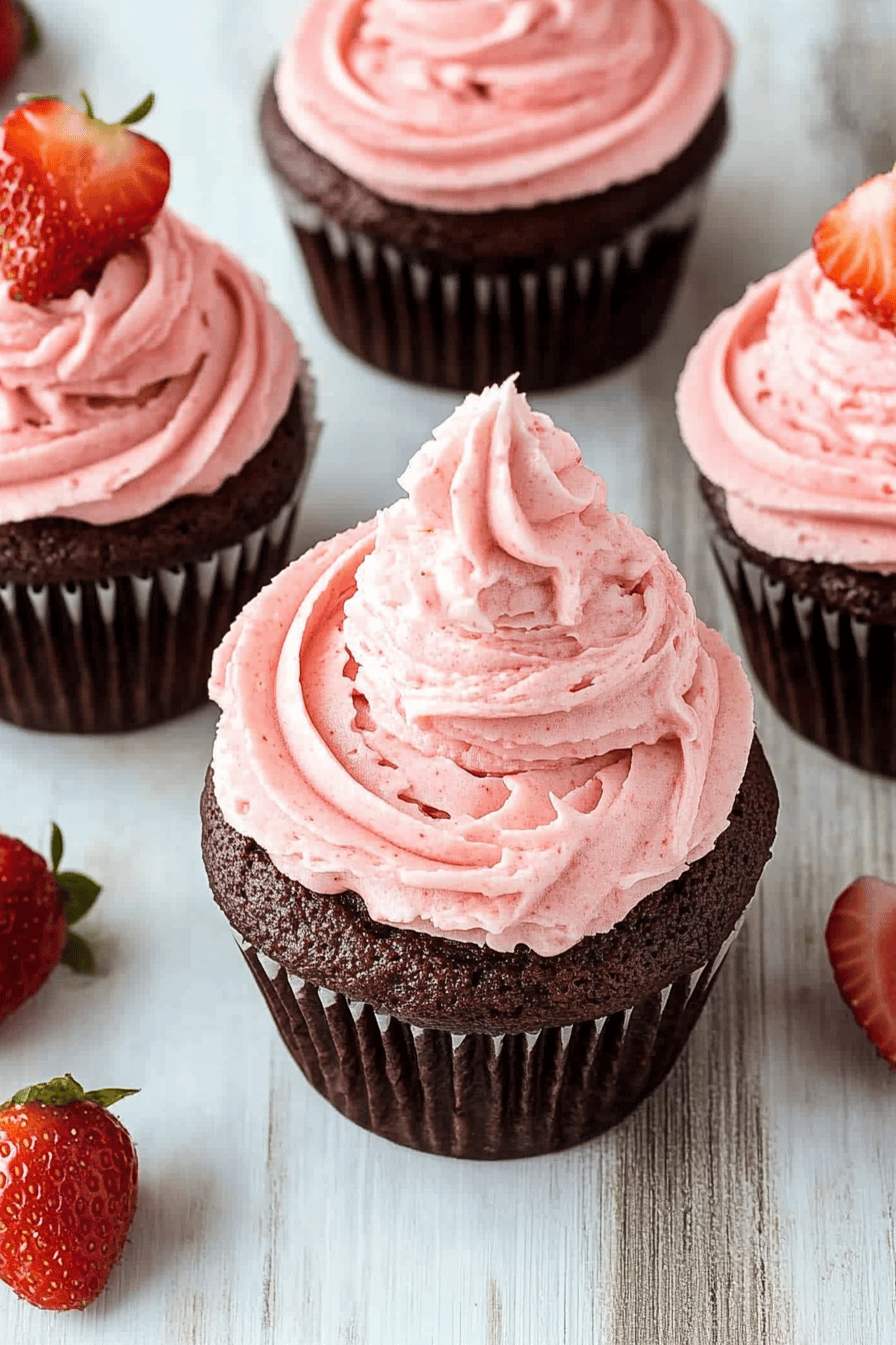 Strawberry Buttercream Frosting Final Dish Presentation