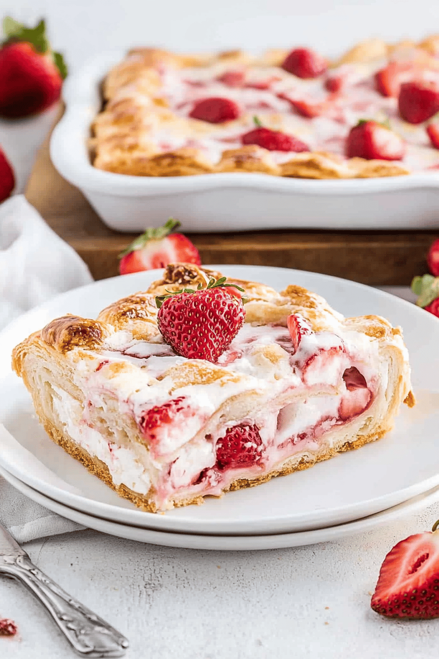 Strawberry Cream Cheese Danish Final Dish Presentation