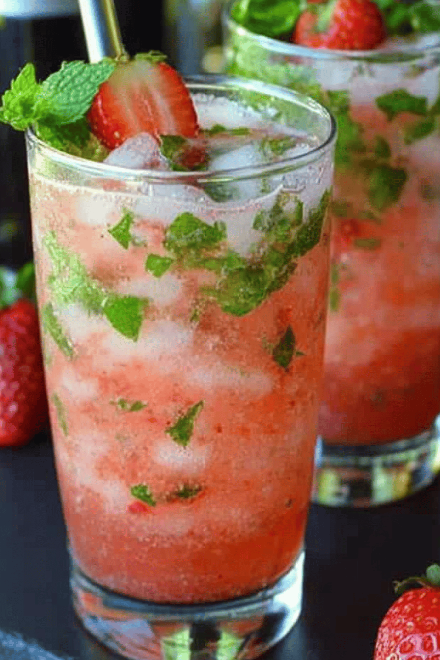 Strawberry Mojitos Final Dish Presentation