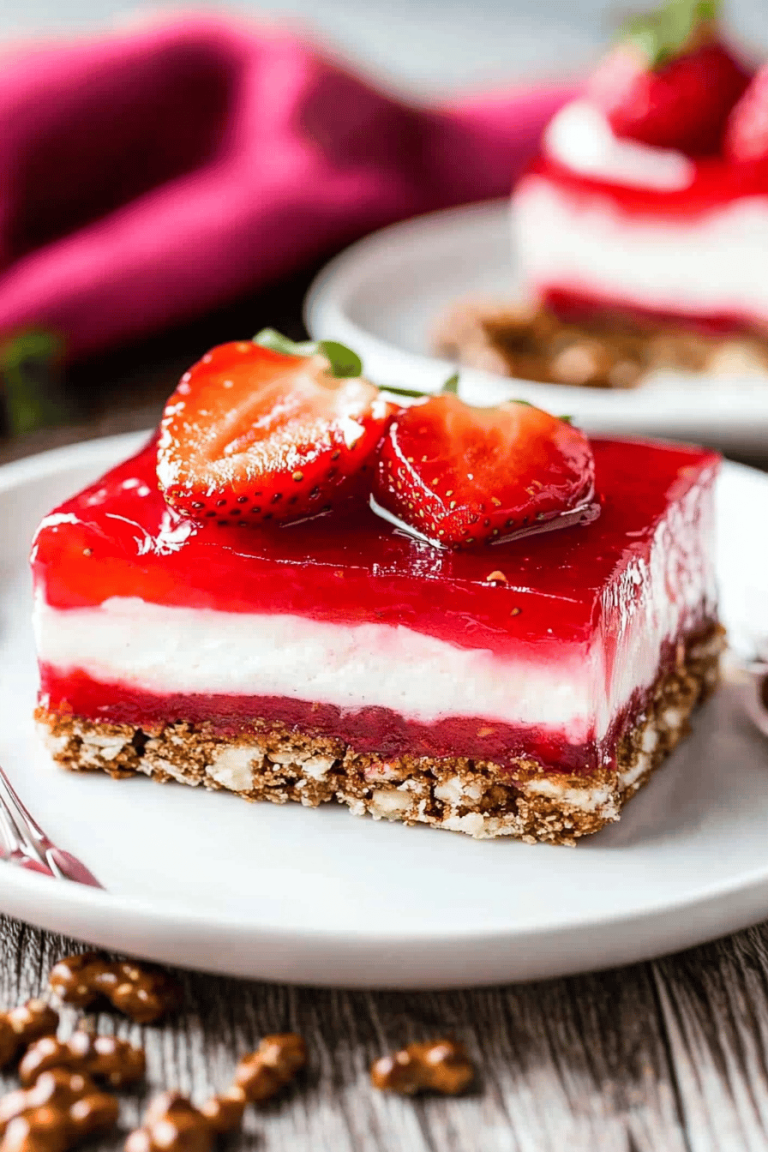 Strawberry Pretzel Bars