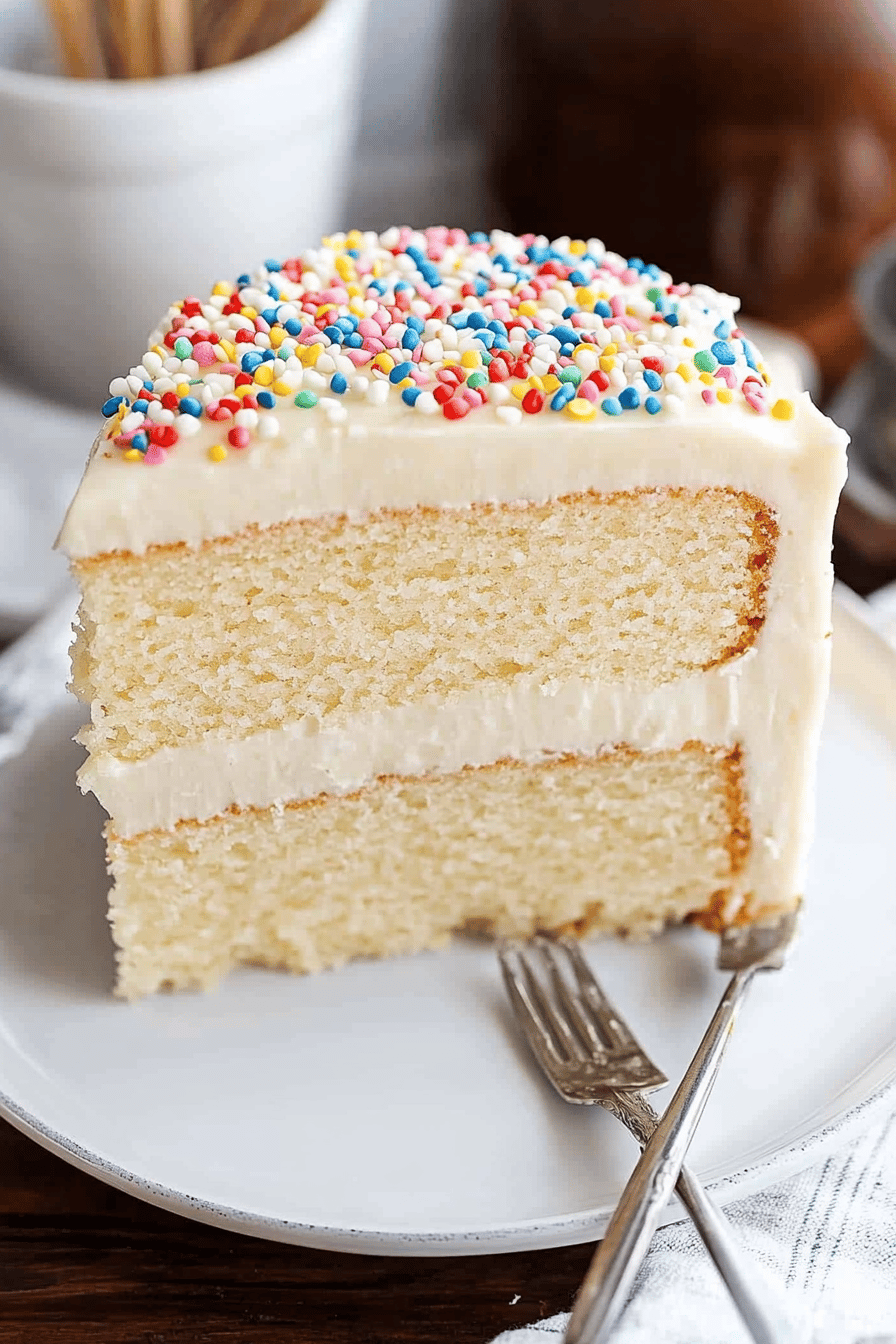 Vanilla Cake Recipe Final Dish Presentation