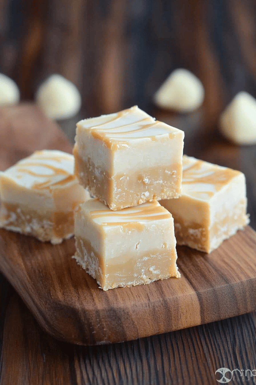 White Chocolate Caramel Fudge Final Dish Presentation