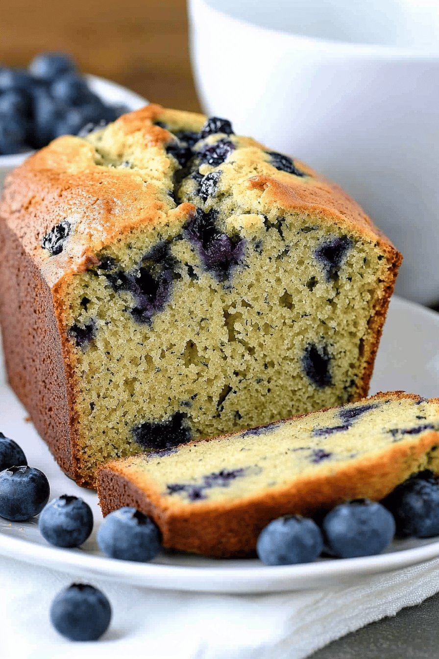 Zucchini Blueberry Bread Final Dish Presentation