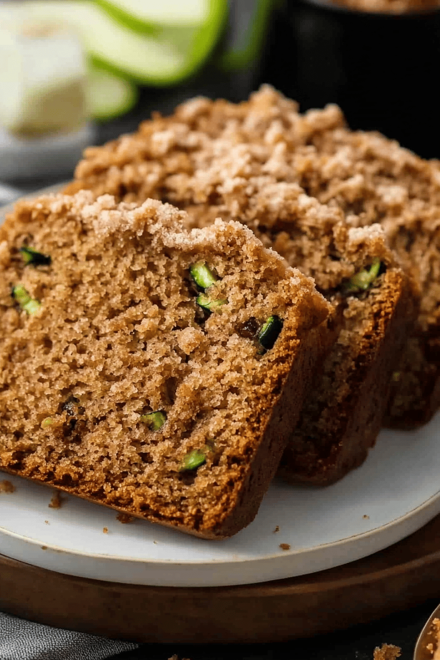 Zucchini Bread Streusel Final Dish Presentation