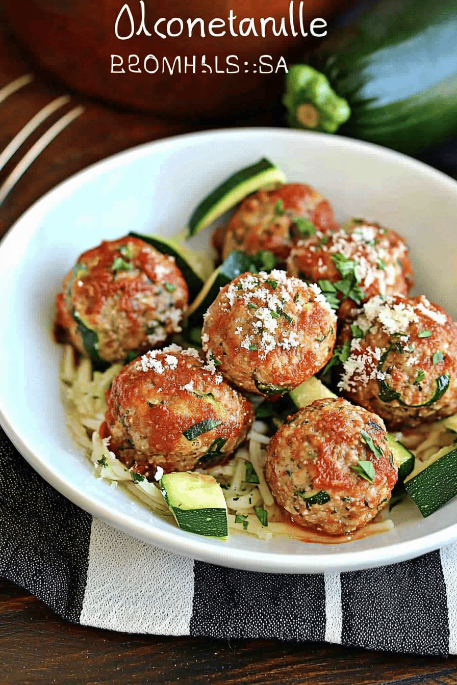 Zucchini Meatballs Final Dish Presentation