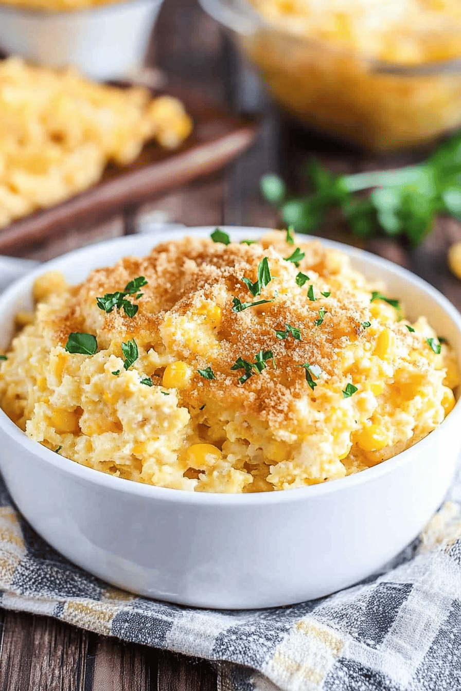 corn casserole Final Dish Presentation