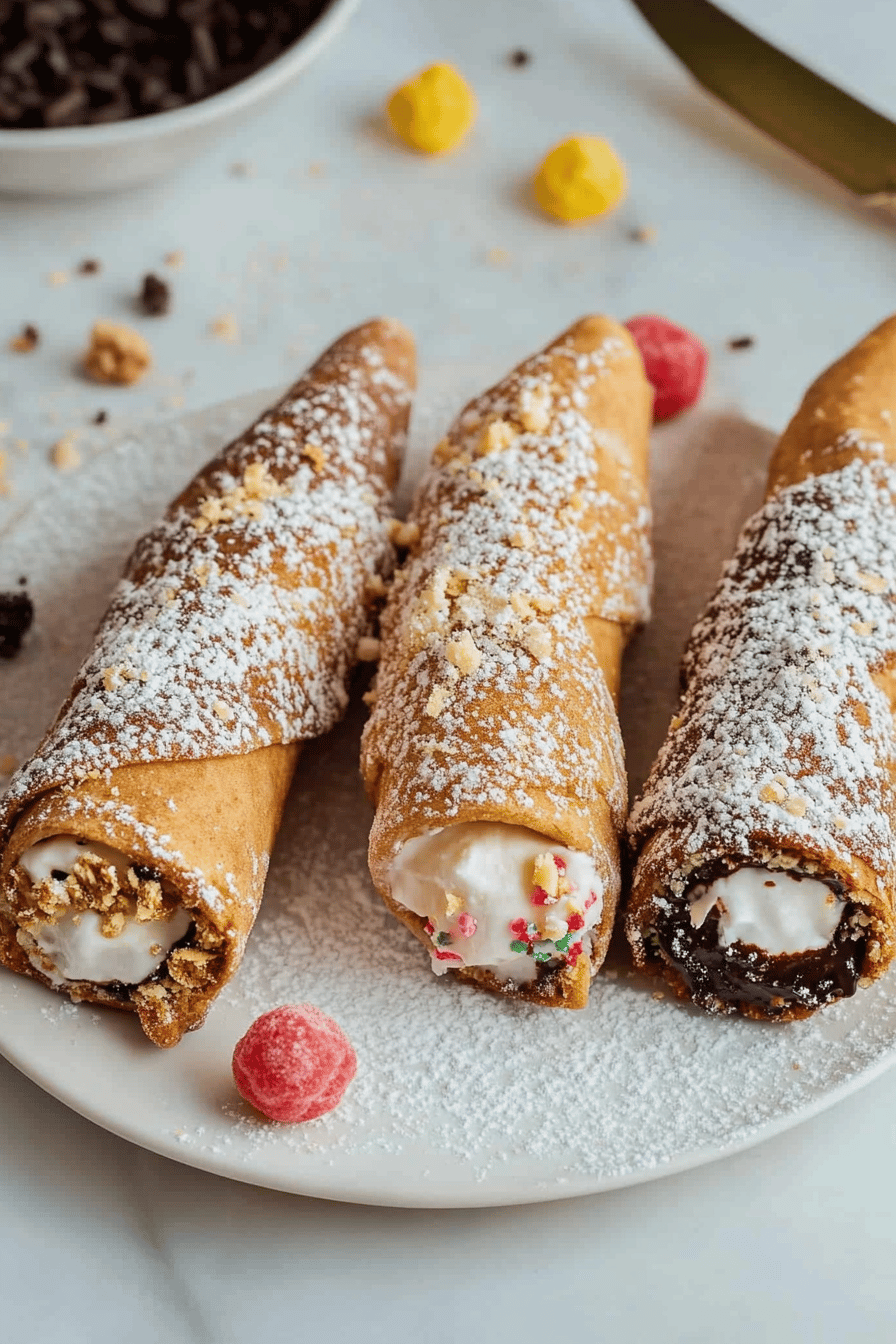 homemade cannolis Final Dish Presentation